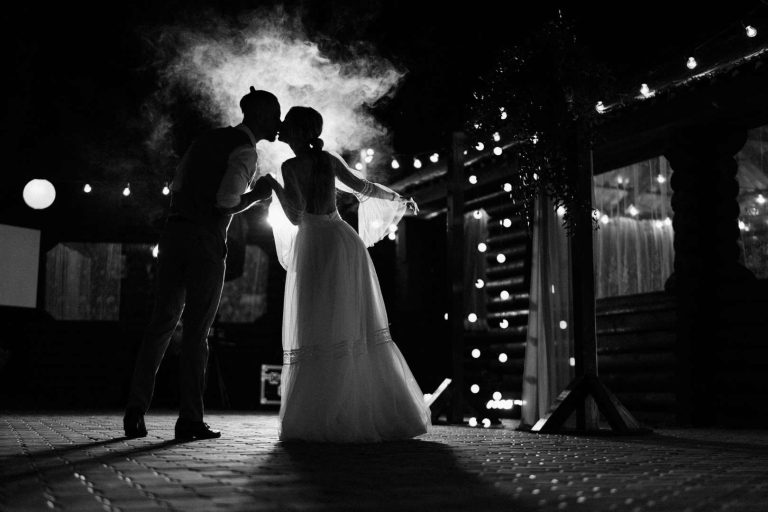 image of a bride and groom dancing